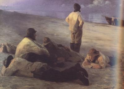 Peder Severin Kroyer Fishermen on the Skagen Beach (nn02) oil painting image